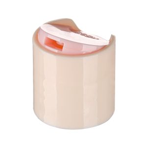 China 24/410 Off - White PP Plastic Press - To - Open Flip Top Cap For Cosmetic Packaging, Lotion Cap on sale