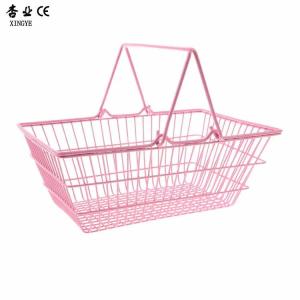 China Nail Polishes Pink Shopping Baskets Stainless Steel Mini For Retail Stores on sale