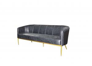 China Black Leather Sofa With Metal Frame on sale