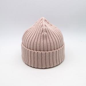 China Ladies Cotton Knit Beanie Hats Winter Cold - Proof Pink wholesale