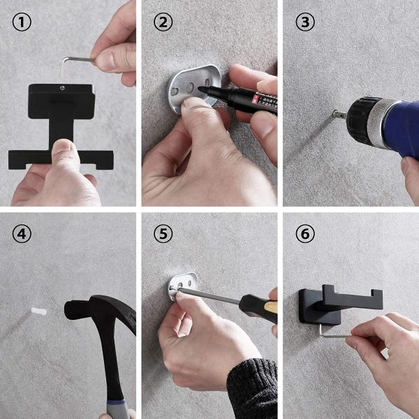 Towel Holders Bathroom Hardware Set 4 Pieces Thickness 2-5mm Certificate ISO9001 2015