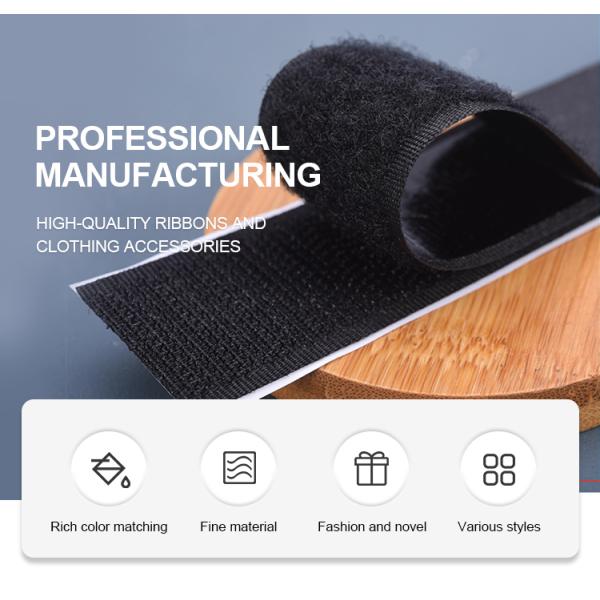 wholesale solid color black and white hook & loop for sewing clothes magic sticks