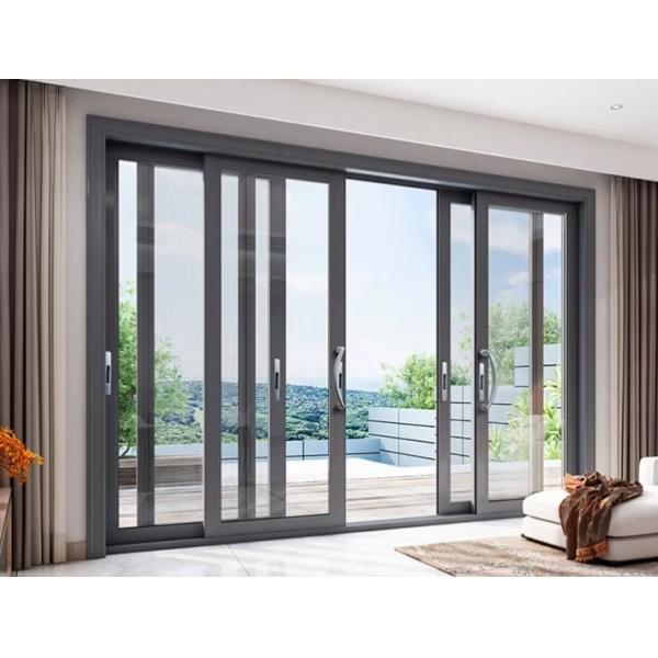 Hurricane Proof Slim Glass Window Soundproof Aluminium Alloy Profiles Glass Sliding Patio Door
