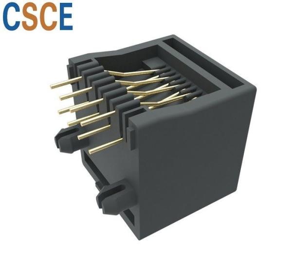 PBT Unshielded RJ45 Modular Jack Vertical Mount , RJ45 8P8C Connector Voltage
