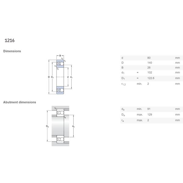 High Performance Self Aligning Ball Bearing For Petroleum , 80×140×26mm Size