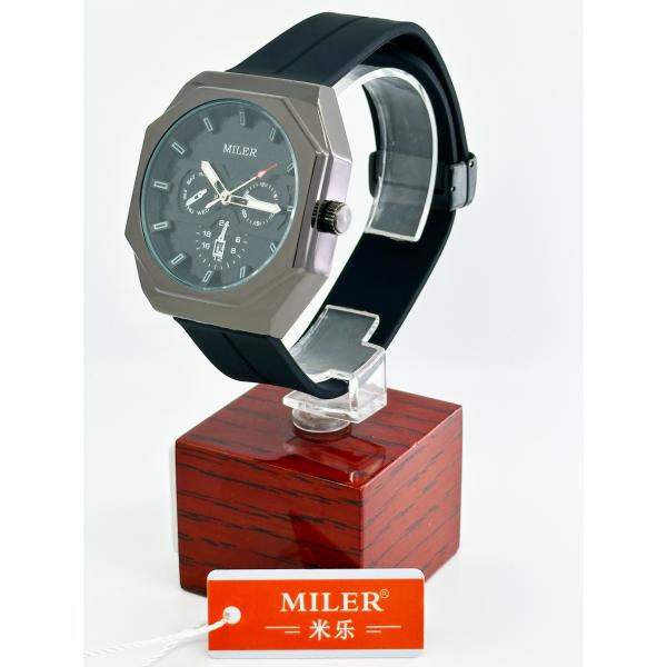 Ml 1006 Women/Men Three Eye Six Needle Waterproof Silicone Strap Quartz Watch