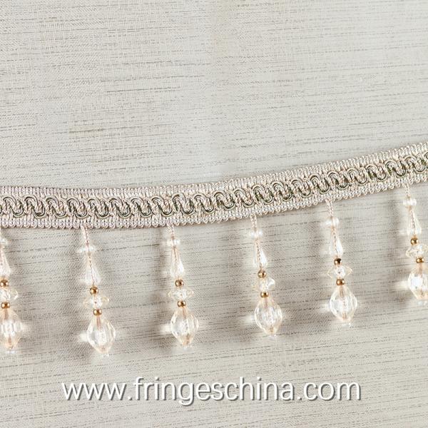 Handmade fashionable chain beads lace tassels fringes for curtain/sofa/pillow decoration