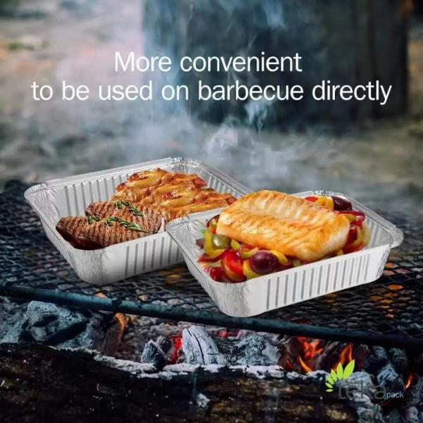 Disposable Tin Foil Trays Food Packaging Aluminium Container Disposable Aluminum Tray With Plastic Lid