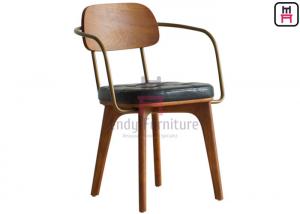China Rubber Wood Wood Restaurant Chairs No Folded With / Without Metal Armrest Armour wholesale