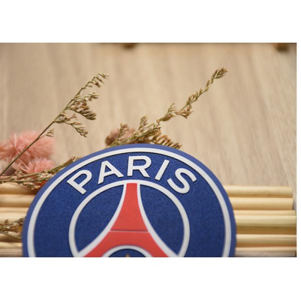 Customised Woven Labels With Silicone Logo Printing On Bottom For Garments