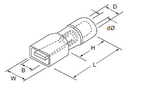 51.jpg Joint Insulated Cable Lugs / Brass Full Insulated Male Spade Connector