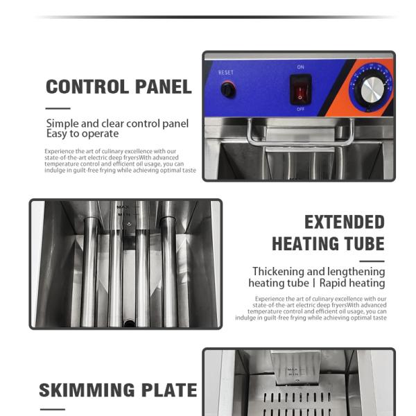 220V Double-tank Gas Deep Fryer Machine for Fast Food Restaurant Stainless Steel Chicken Fryer