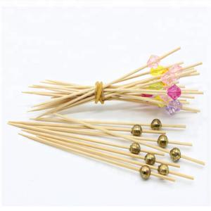 China Custom Logo Art Natural Craft Fruit Bamboo Stick Skewers on sale
