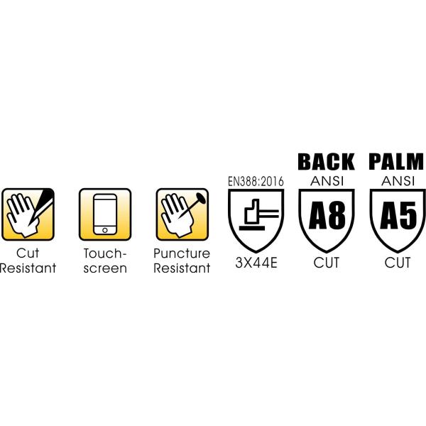 EN388 3X44E Anti Slash Cut Resistant Work Gloves For Riot Control