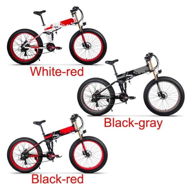 Folding Electric Bike Full Suspension Fat Tire 350w 48v RICH BIT 018