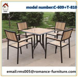 China wicker/rattan/outdoor furniture wood, powder coating metal frame C609+T810 wholesale