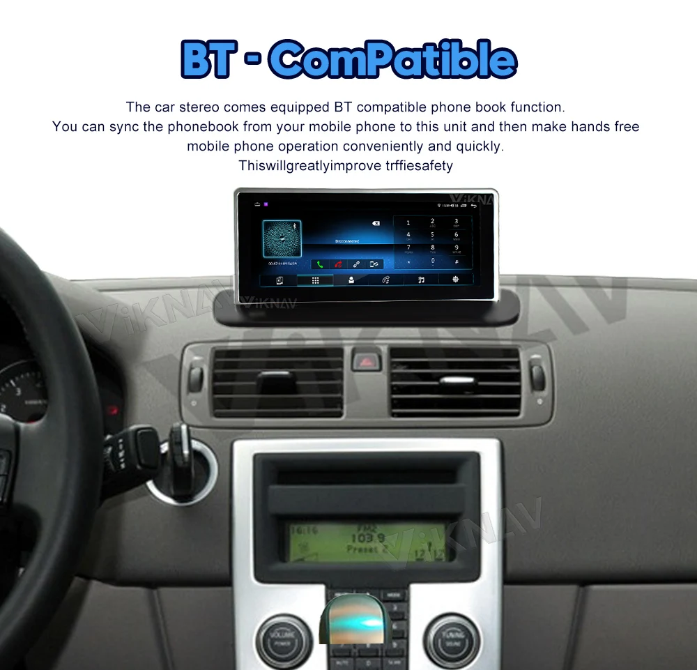 Viknav Car Radio For Volvo S40 C30 (2004-2013) 8.8 Inch With Screen GPS Navigation Auto Audio Video Multimedia DVD