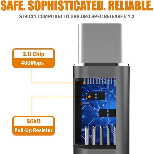 Plug and Play Metal Shell Micro USB Female to Type C Male OTG Converter Adapter