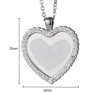 Jewelry Necklace Souvenir Gift Heart Locket Necklace Sublimation Heart Shaped