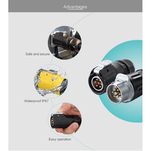 Cnlinko Ip68 Battery Bulkhead Circular Plug Socket Electrical 7 Pin Waterproof Connector