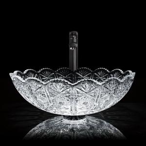 China Antique Glass Wash Basin Bowl Round Counter Top Italian Design Artistic on sale