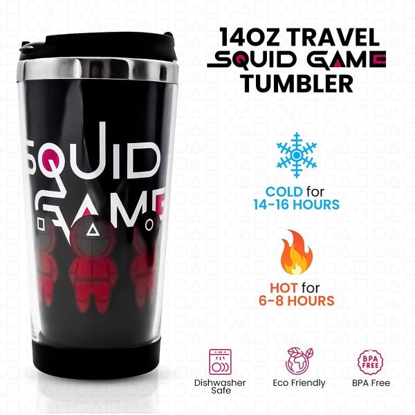 14oz Squid Game Drinkware Bottle Vacuum Insulated Tumbler Double Wall Travel Coffee Mug