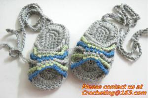 China Summer Crochet Baby Boys Girls Sandal Slipper First Walker Shoes Newborn Infant Striped wholesale