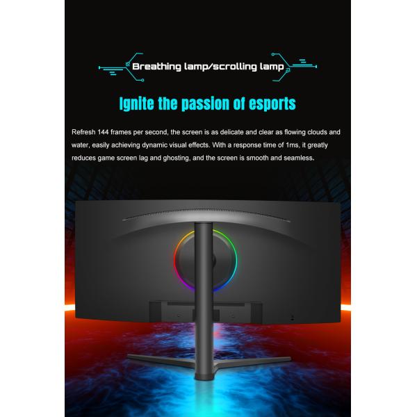 400cd/M2 34 Inch Gaming Monitor 1900R Curve Nano Panel 3440x1440 4K UHD Computer Monitor