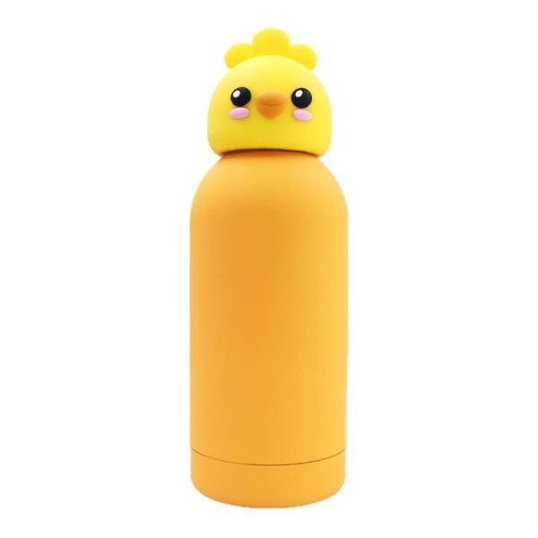 Cartoon Kids Bestie Bottle Insulated Stainless Steel Water Bottle With Detachable Soft Head Fun Drinking For Kids, Flexible Reusable Straw 16 Ounce