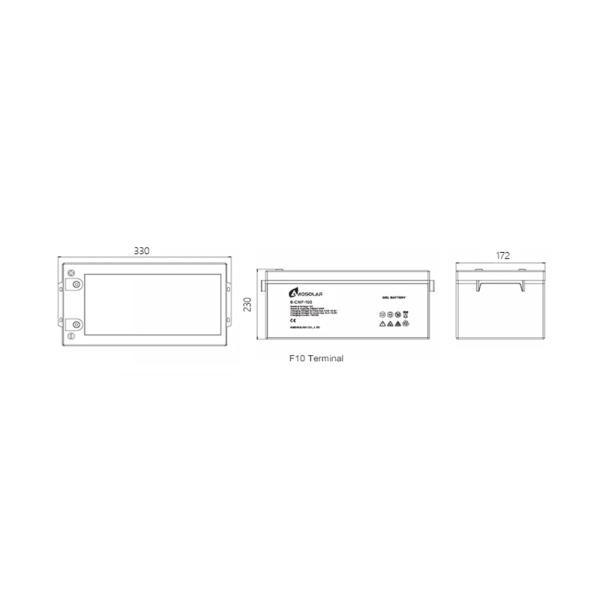 Amosolar 12V 100A 100 AH 100 Amp 200A 200 AH 200 Amp Lead Acid Gel Battery for OEM/ODM