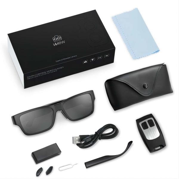 Plastic Spy Video Sunglasses Rechargeable With Hidden Form Camera