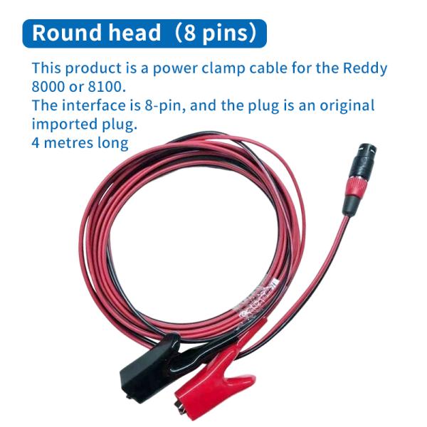 Leidi RD8000/8100/8200/PCM Pipeline Detector Transmitter Power Cord Connection Battery Clamp Cable