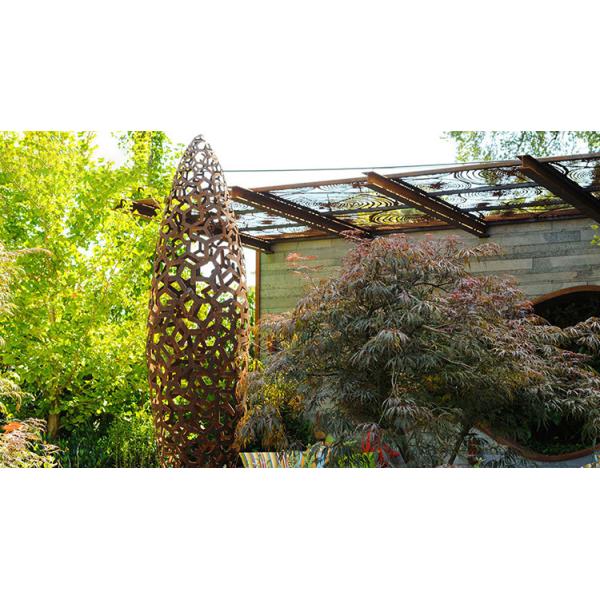Western Style Curved Corten Steel Sculpture In 220cm Height