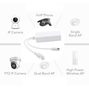 48V to 12V POE Splitter with Full-Duplex 1Gbps Ethernet