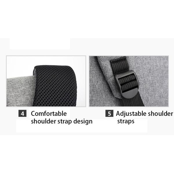 School and Travel Essential Internal Frame Customizable Logo Anti-Theft Grey Backpack with Waterproof Lining