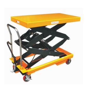 China Warehouse Scissor Lift Trolley 500kg Hydraulic Table Lifter Trolley on sale