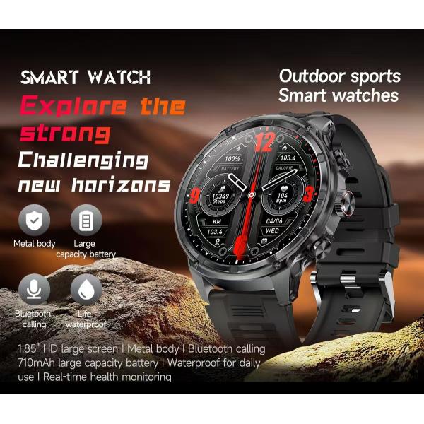 V99 Men Smart Watch 1.85 Inch Screen Sports Mode Smart Watch With Weather Forecast