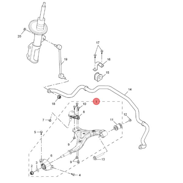 Front Left Lower Control Arm for MG GS/HS and Roewe RX5 10181066 Metal Suspension Parts