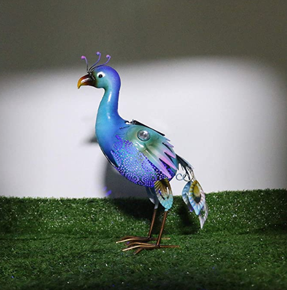 Seven Color Change 13 Inch 1.2W Peacock Solar Garden Light