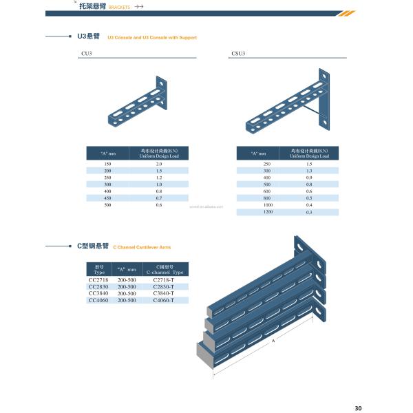 Strut Cantilever Bracket Unistrut Slotted