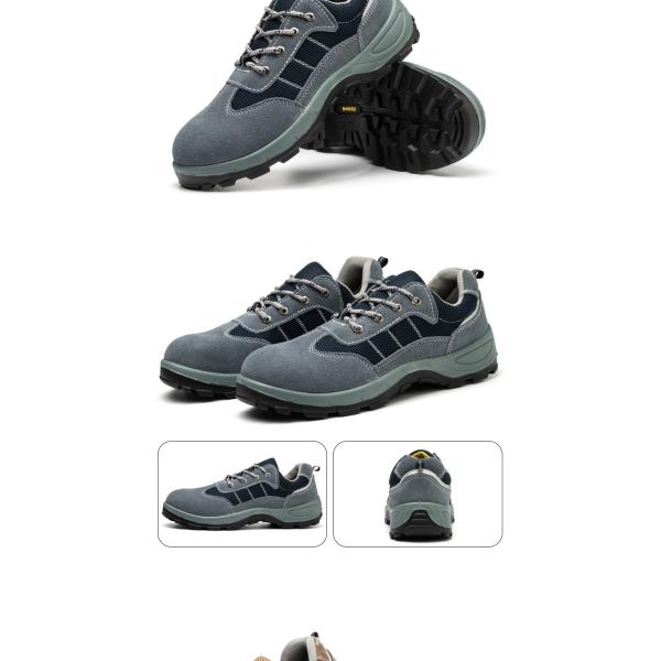 Microfiber Pu Injection Kevlar Industrial Safety Shoes Steel Toe Anti Smashing Work