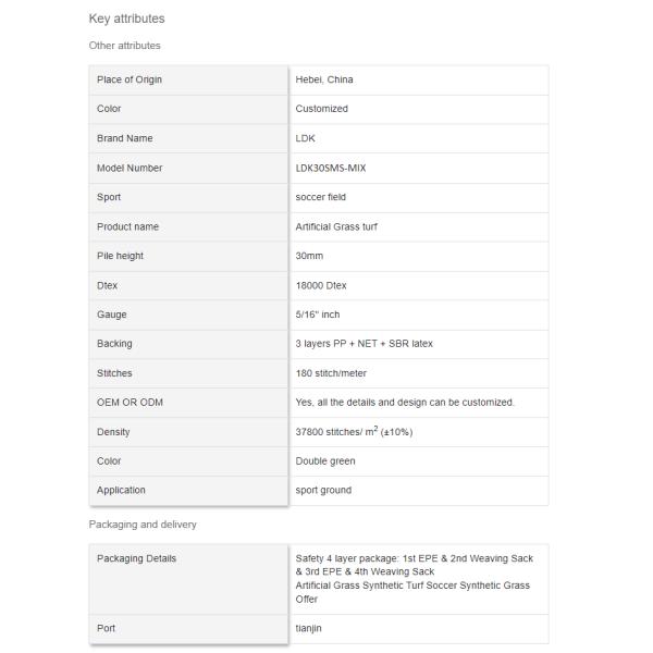 Free Of Filling Artificial Grass Football Sports Durable And Affordable Grass