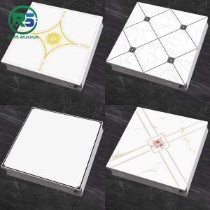 Washing Room Suspended Artistic Clip In Metal Ceiling Tiles Smokeproof