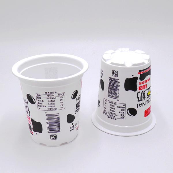 Food grade plastic cups 100ml customized plastic yogurt milk drink cup with aluminum foil lid