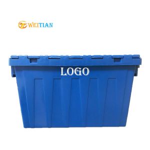 China 600x400x350 Plastic Logistic Box 60L Nestable Plastic Crate Load 70Kg wholesale