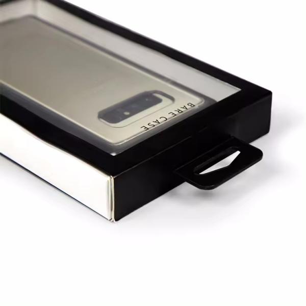 Phone Case Art Paper Sliding Drawer Phone Case Box Paper Packaging With Hanger Window