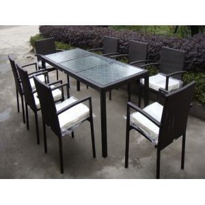 China outdoor dining set rattan chair and table wholesale