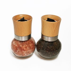 China Food Grade Wooden 201g 124mm 170ml Rock Salt Grinder wholesale