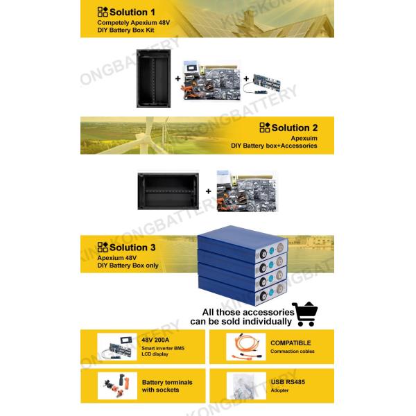 12V 24V 48V Solar Energy Storage System With OEM 3.2V 280Ah 304Ah 340Ah Li-Ion Battery
