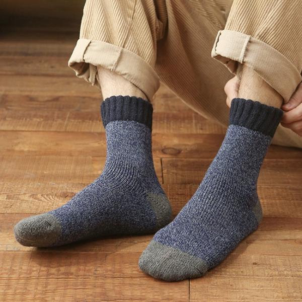 Custom Wool Socks Breathable Thermal Winter Warm Knitted Crew Socks